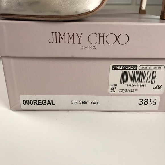 SOLD Jimmy Choo Silk Satin Ivory ‘Regal’ Heels - Picture 7 of 8